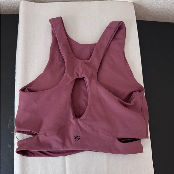 Athleta Conscious Cut Out Crop Rose Yoga Athleisure Size Small - Picture 3 of 11